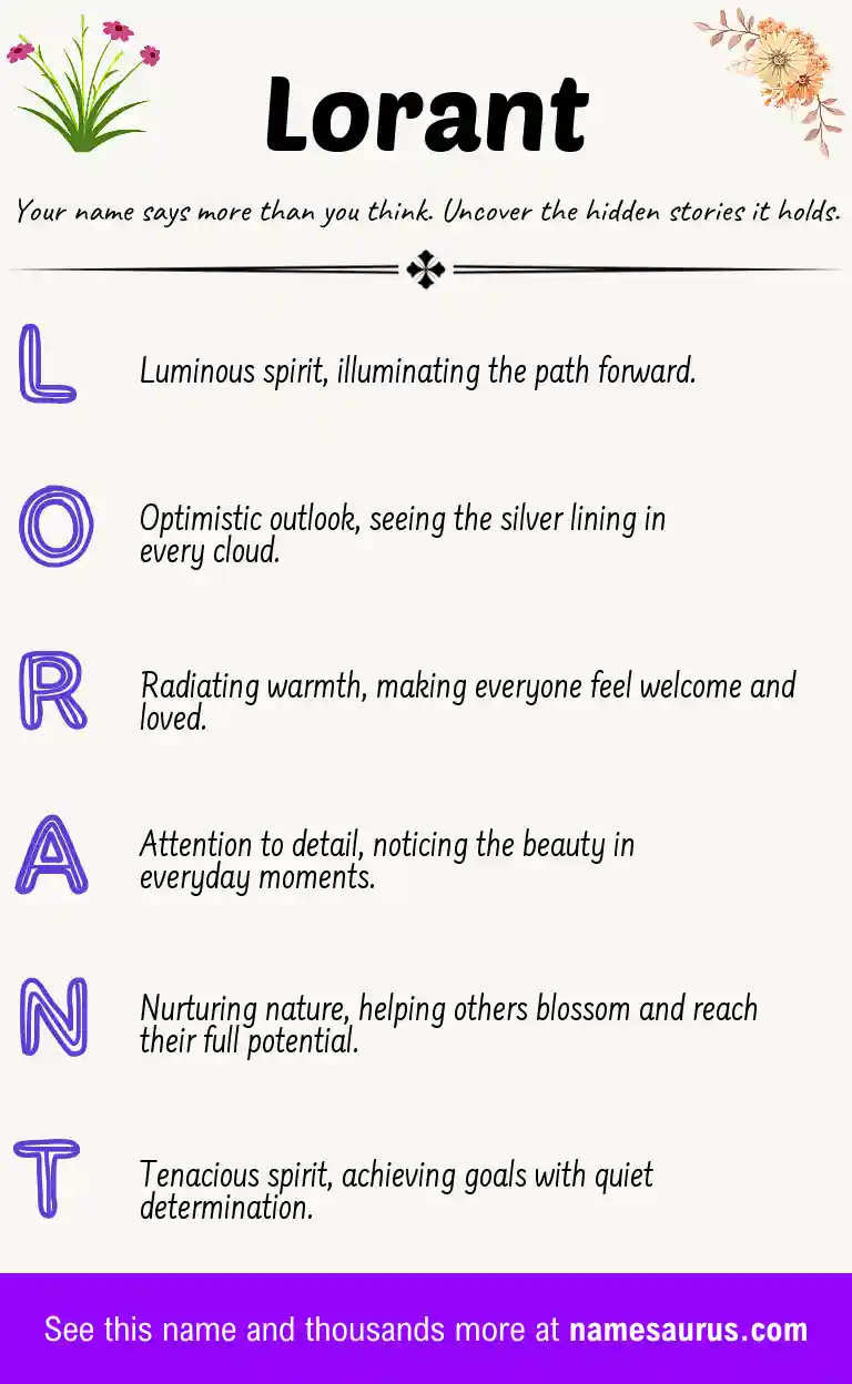 Acrostic poem about Lorant.
