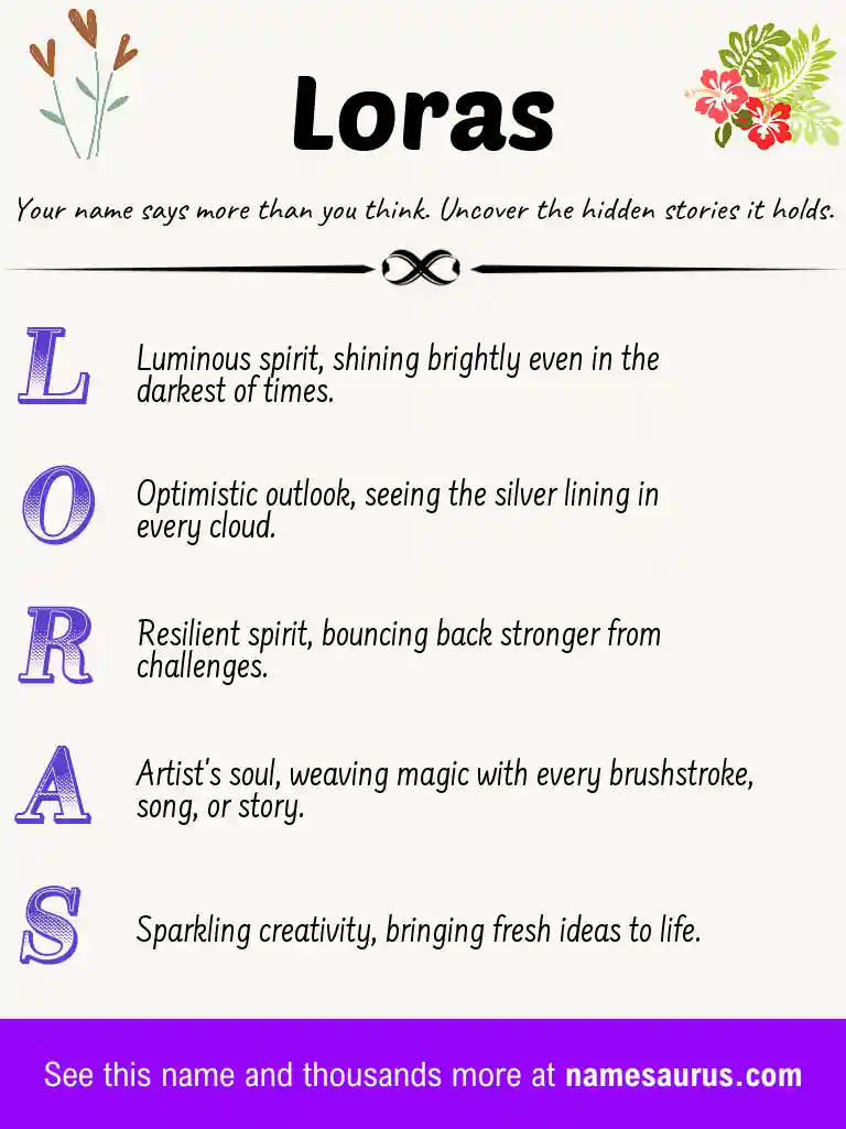 Acrostic poem about Loras.