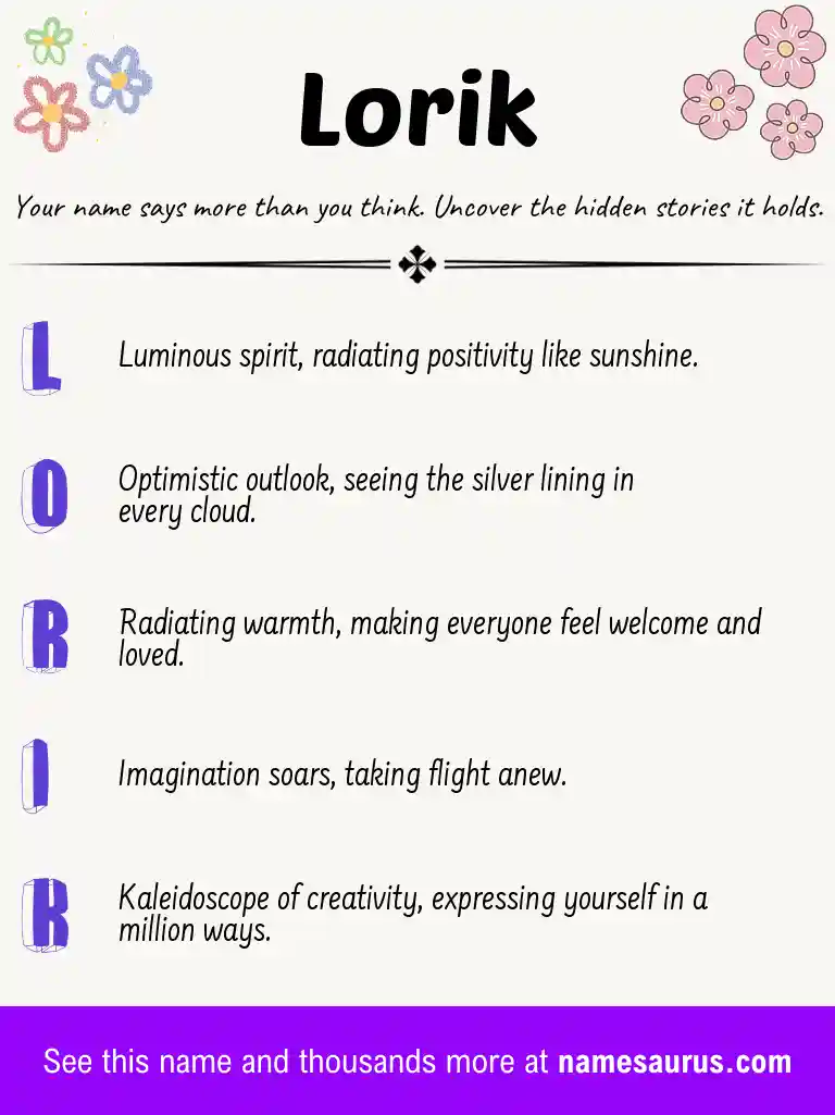 Acrostic poem about Lorik.