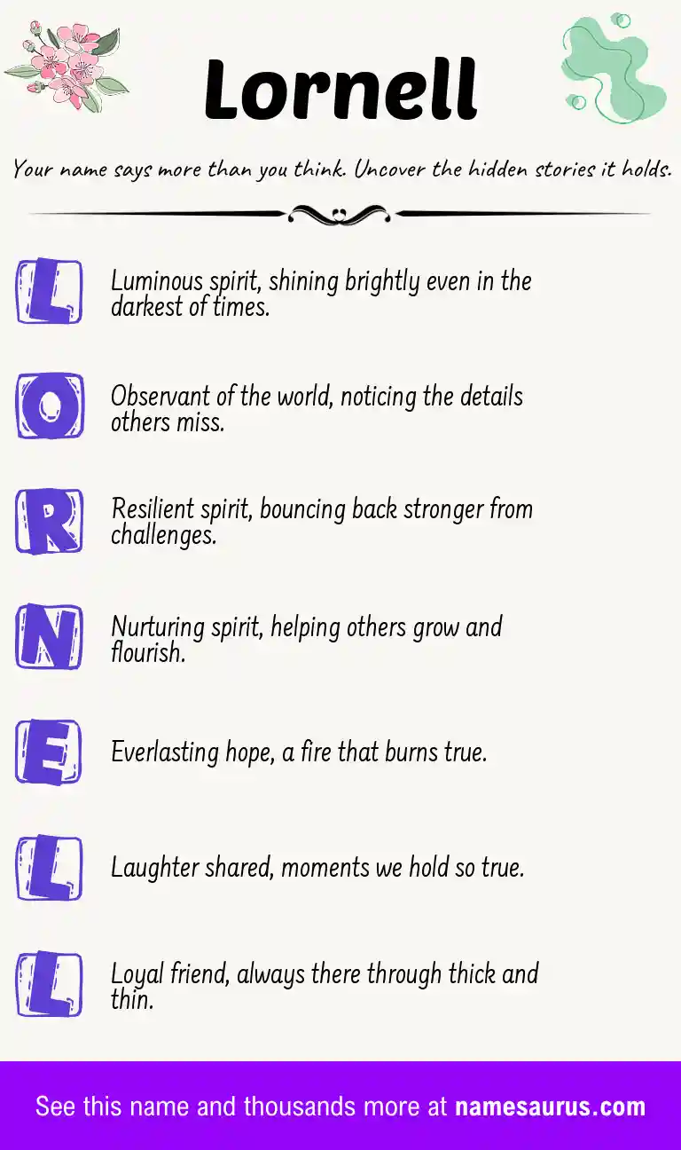 Acrostic poem about Lornell.