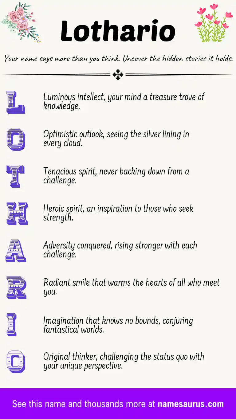 Acrostic poem about Lothario.
