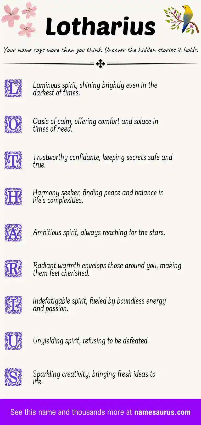 Acrostic poem about Lotharius.