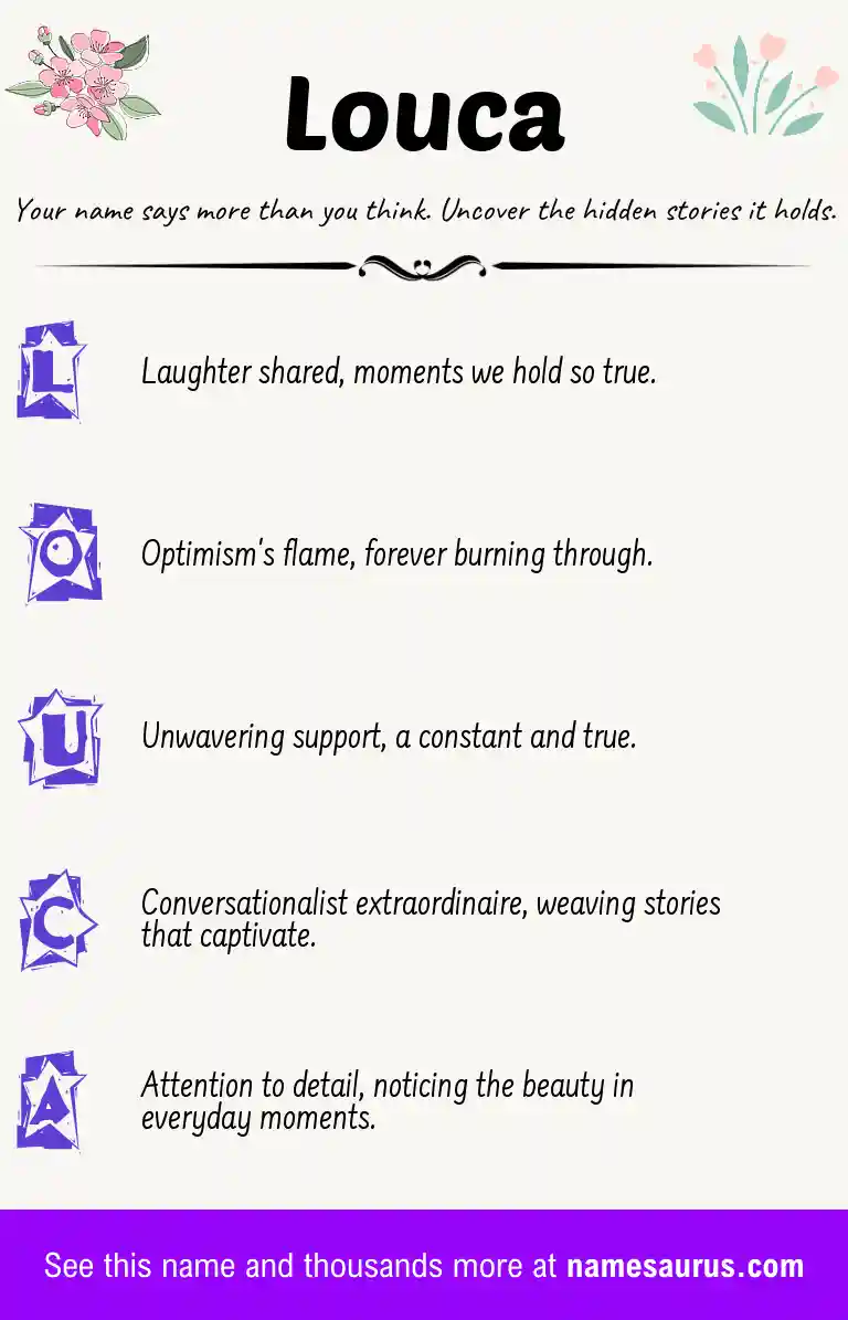 Acrostic poem about Louca.
