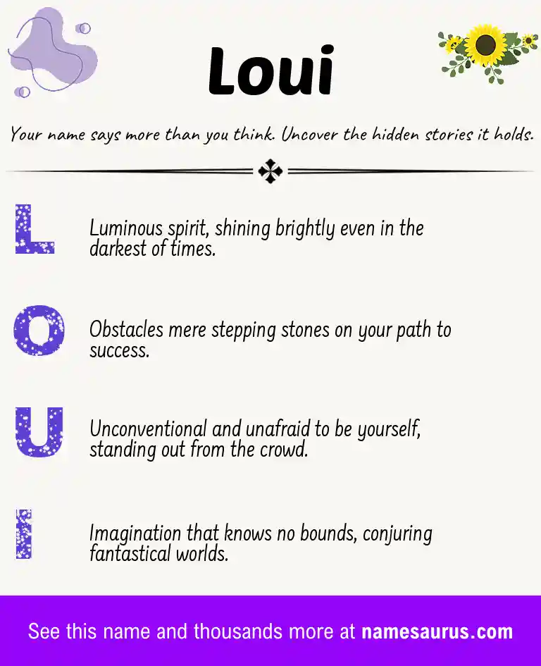 Acrostic poem about Loui.