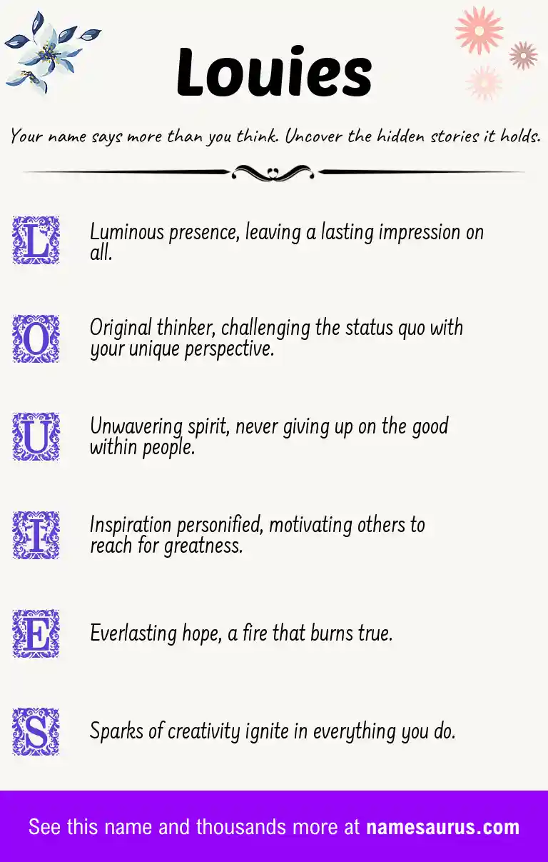 Acrostic poem about Louies.