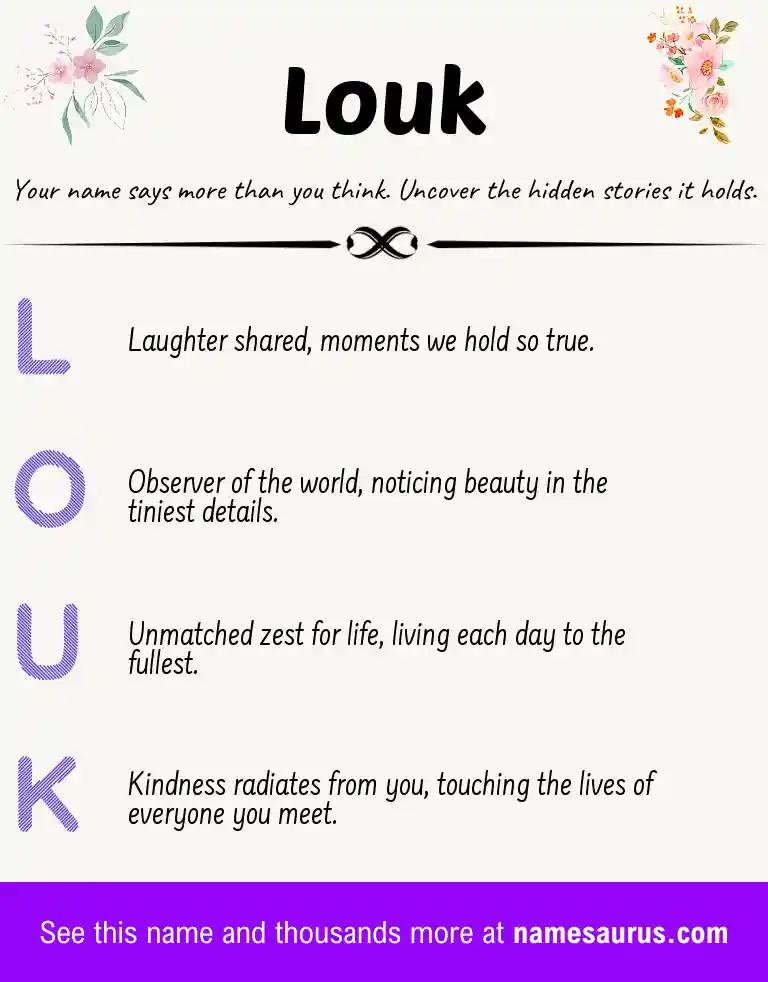 Acrostic poem about Louk.