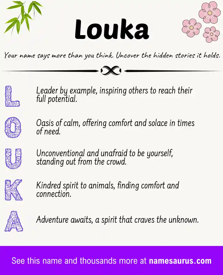 Acrostic poem about Louka.