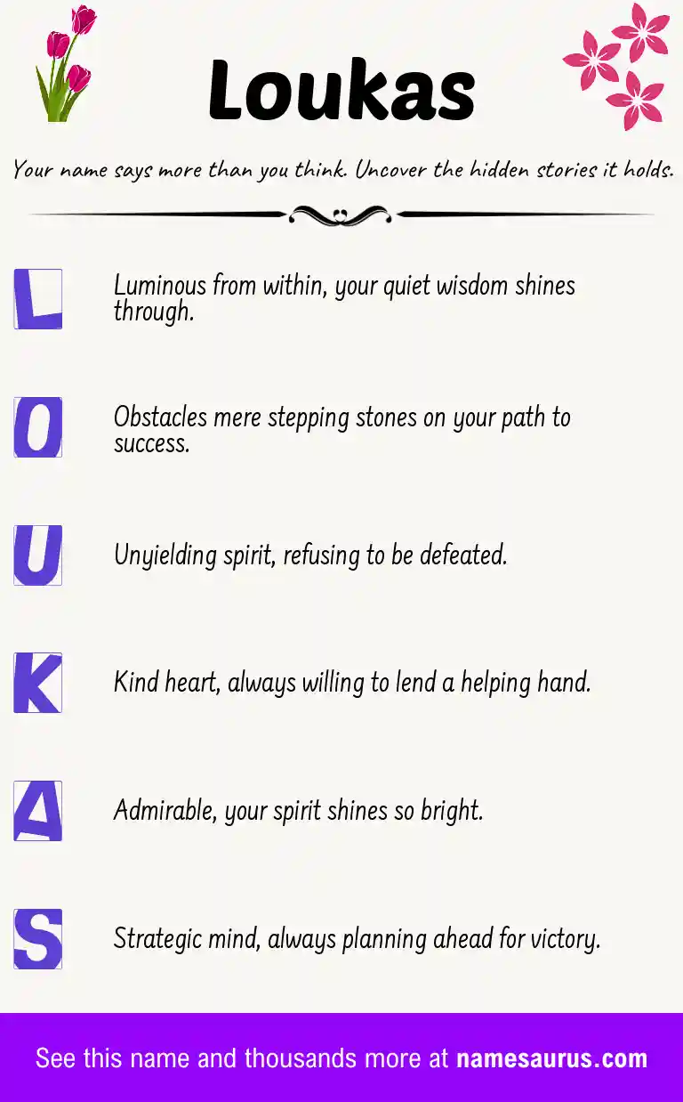 Acrostic poem about Loukas.