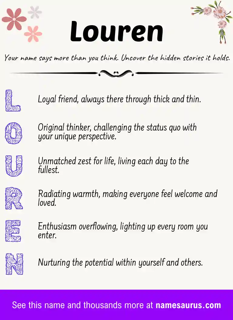 Acrostic poem about Louren.