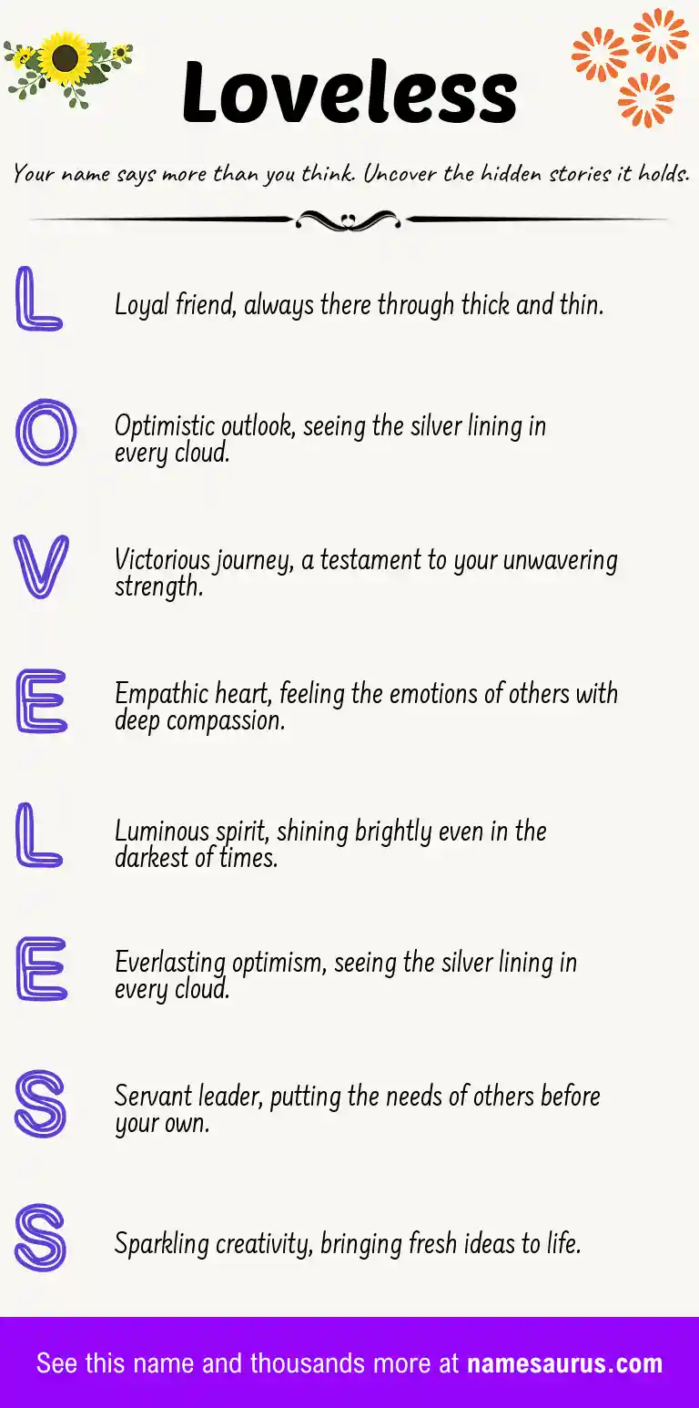 Acrostic poem about Loveless.