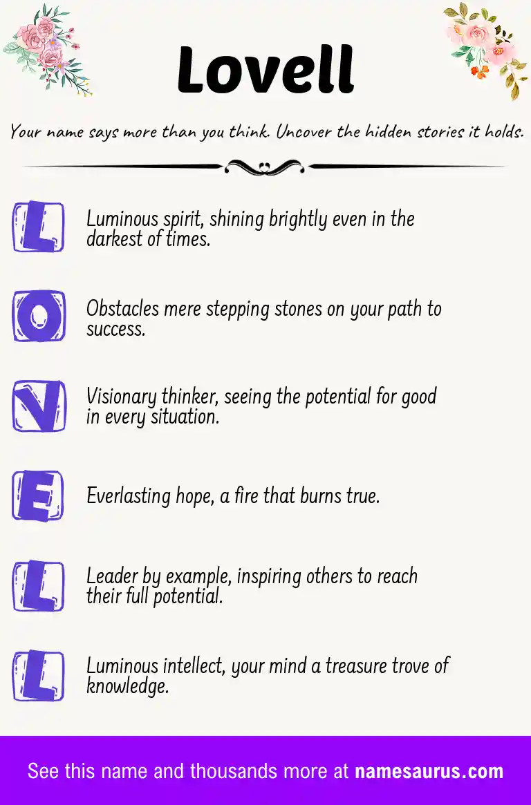 Acrostic poem about Lovell.