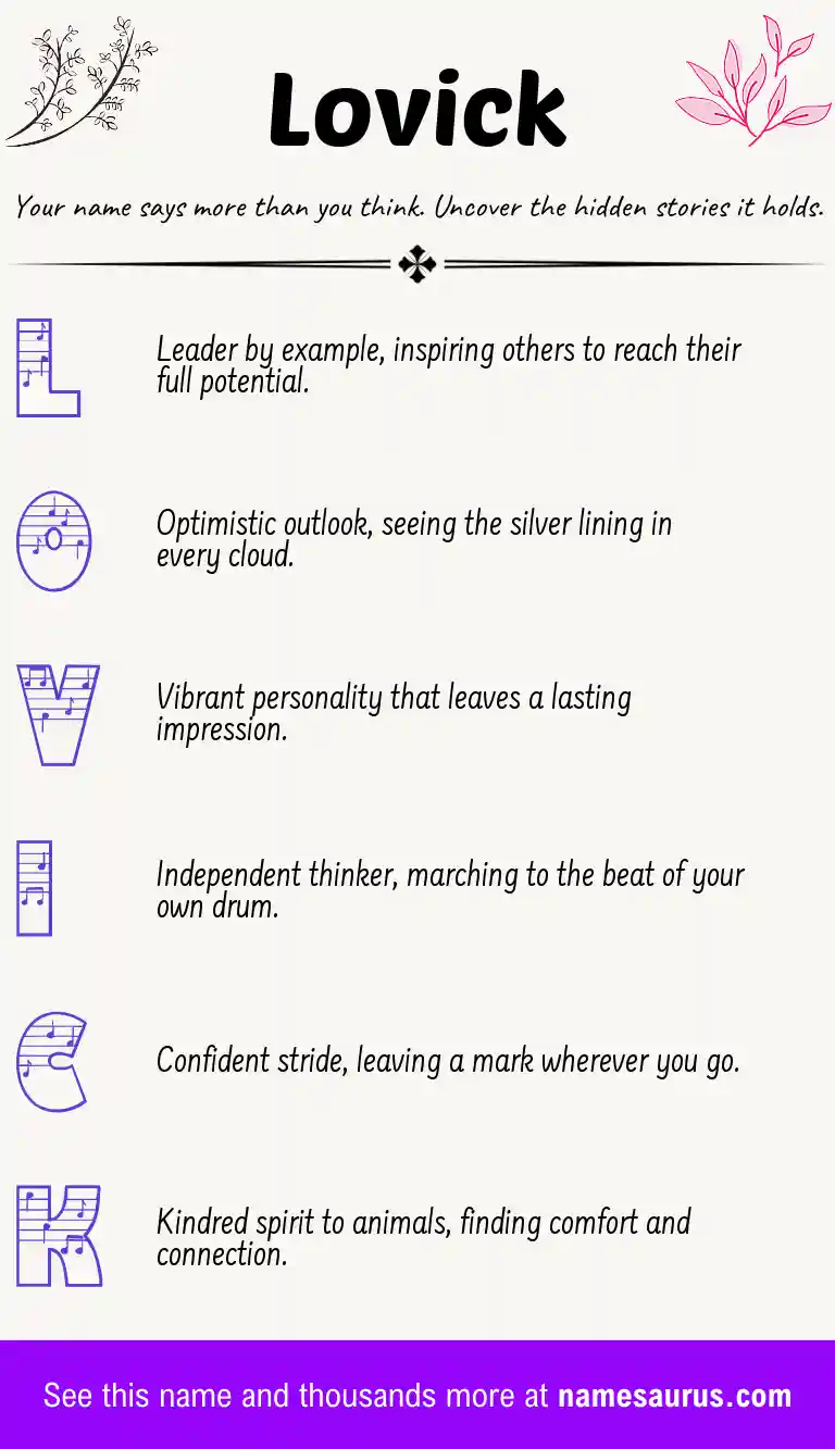 Acrostic poem about Lovick.
