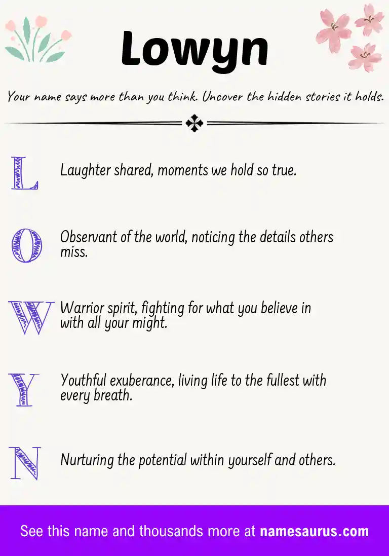 Acrostic poem about Lowyn.