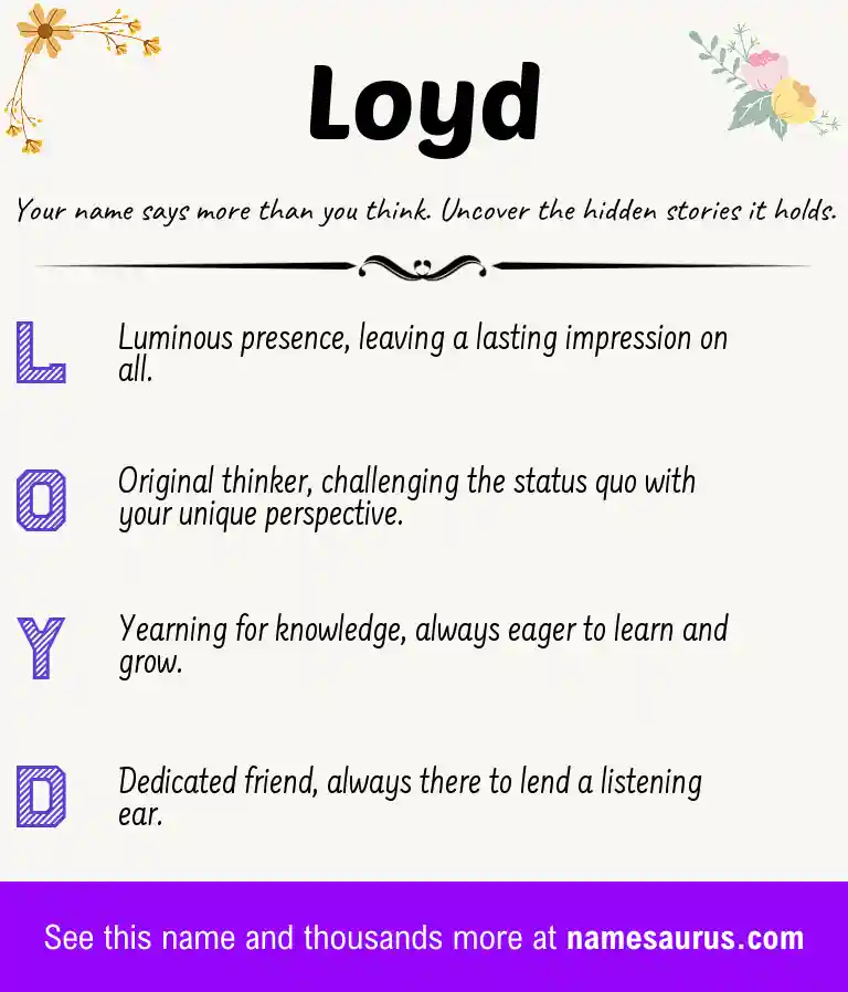Acrostic poem about Loyd.