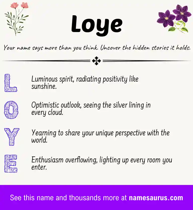 Acrostic poem about Loye.