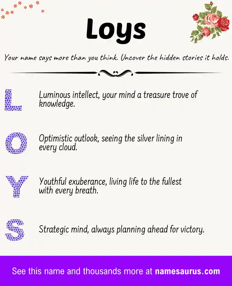 Acrostic poem about Loys.