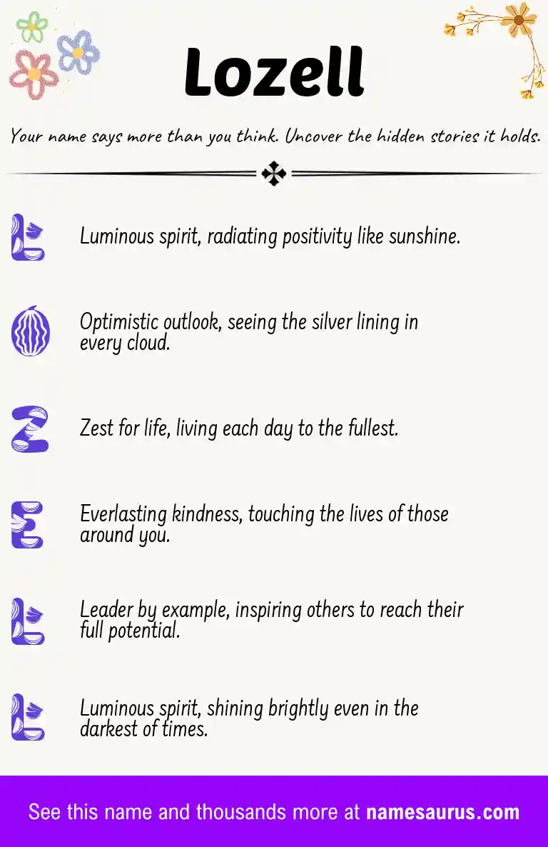 Acrostic poem about Lozell.