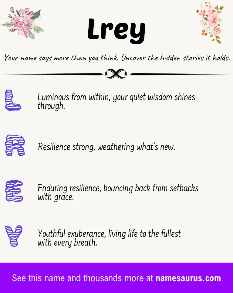 Acrostic poem about Lrey.