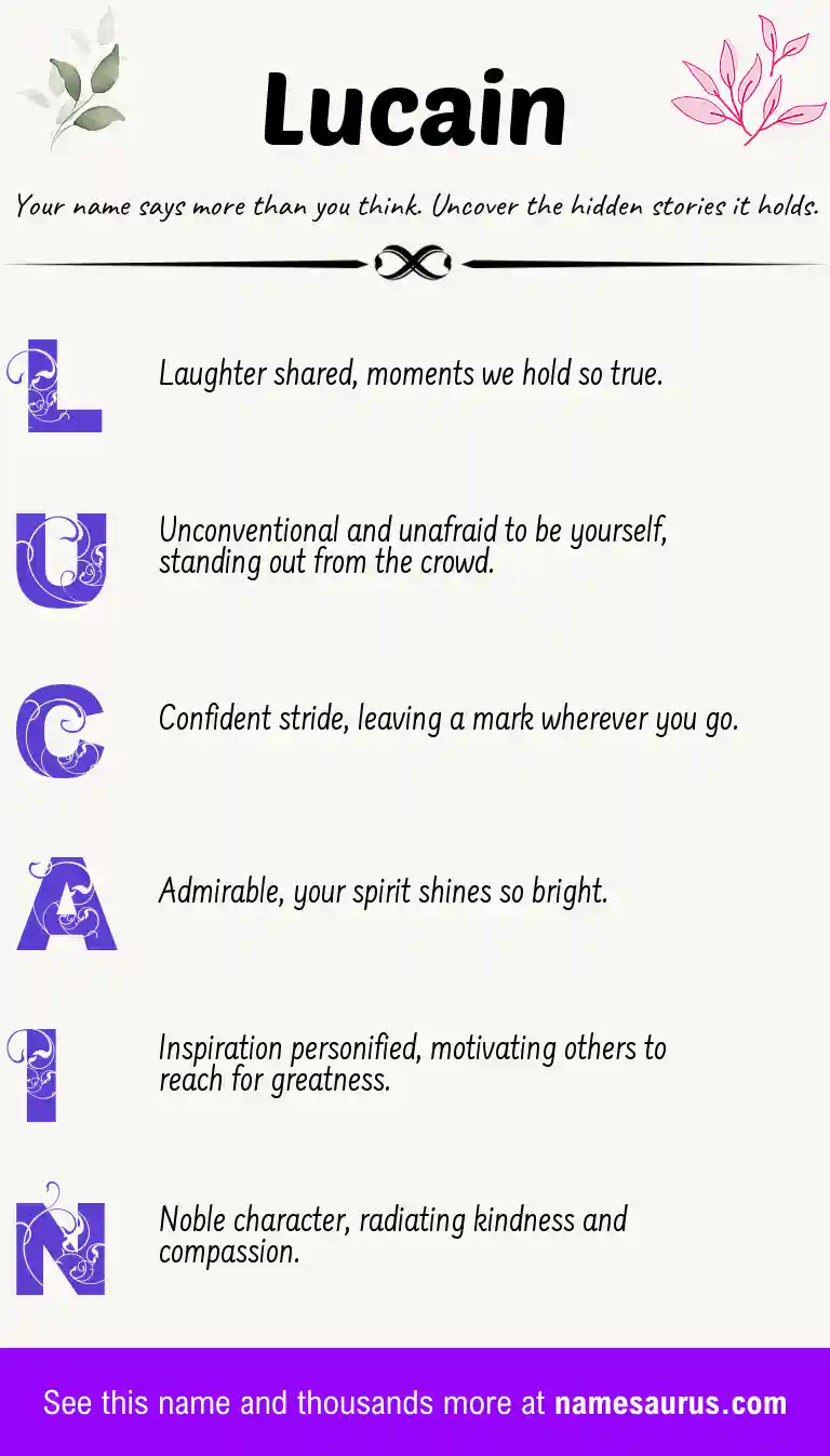 Acrostic poem about Lucain.