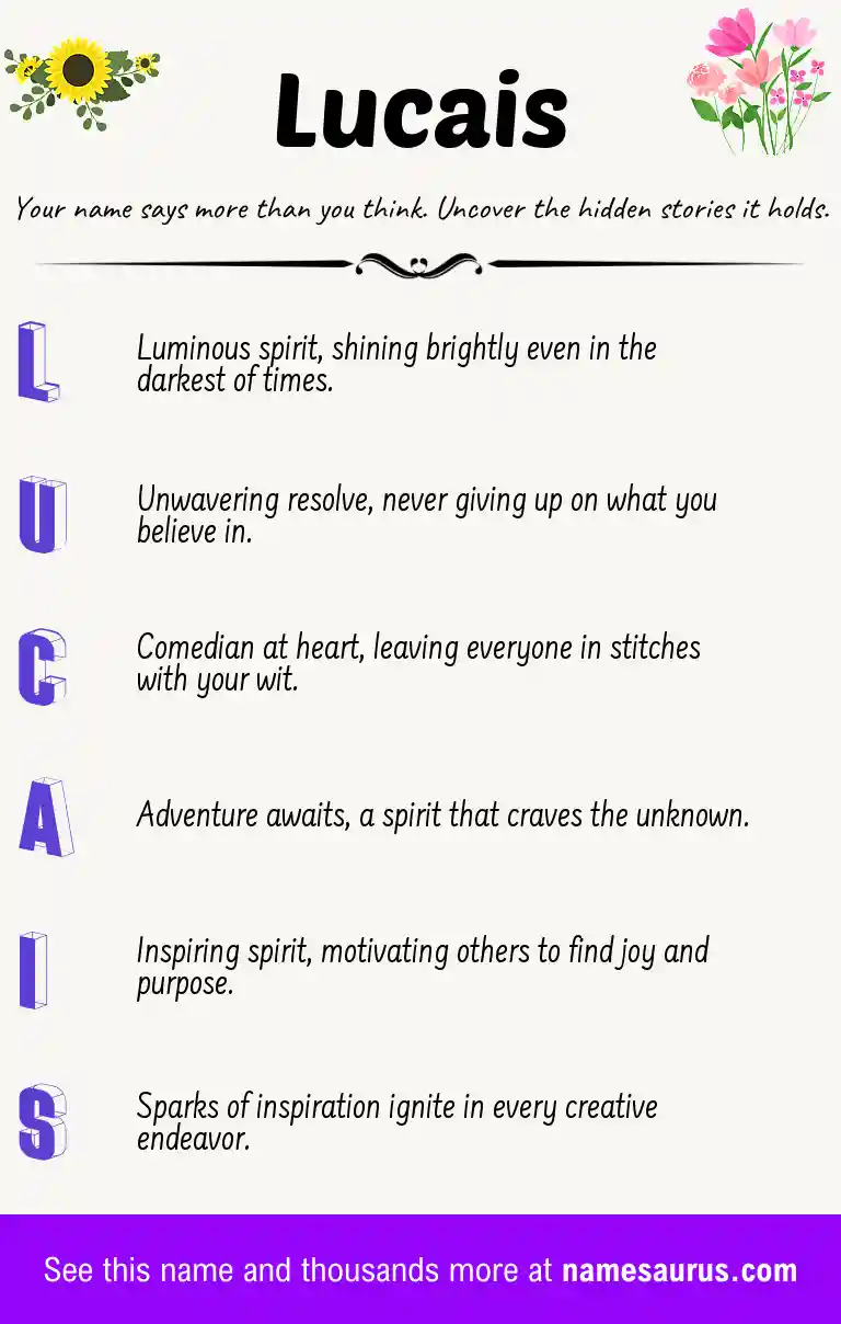Acrostic poem about Lucais.