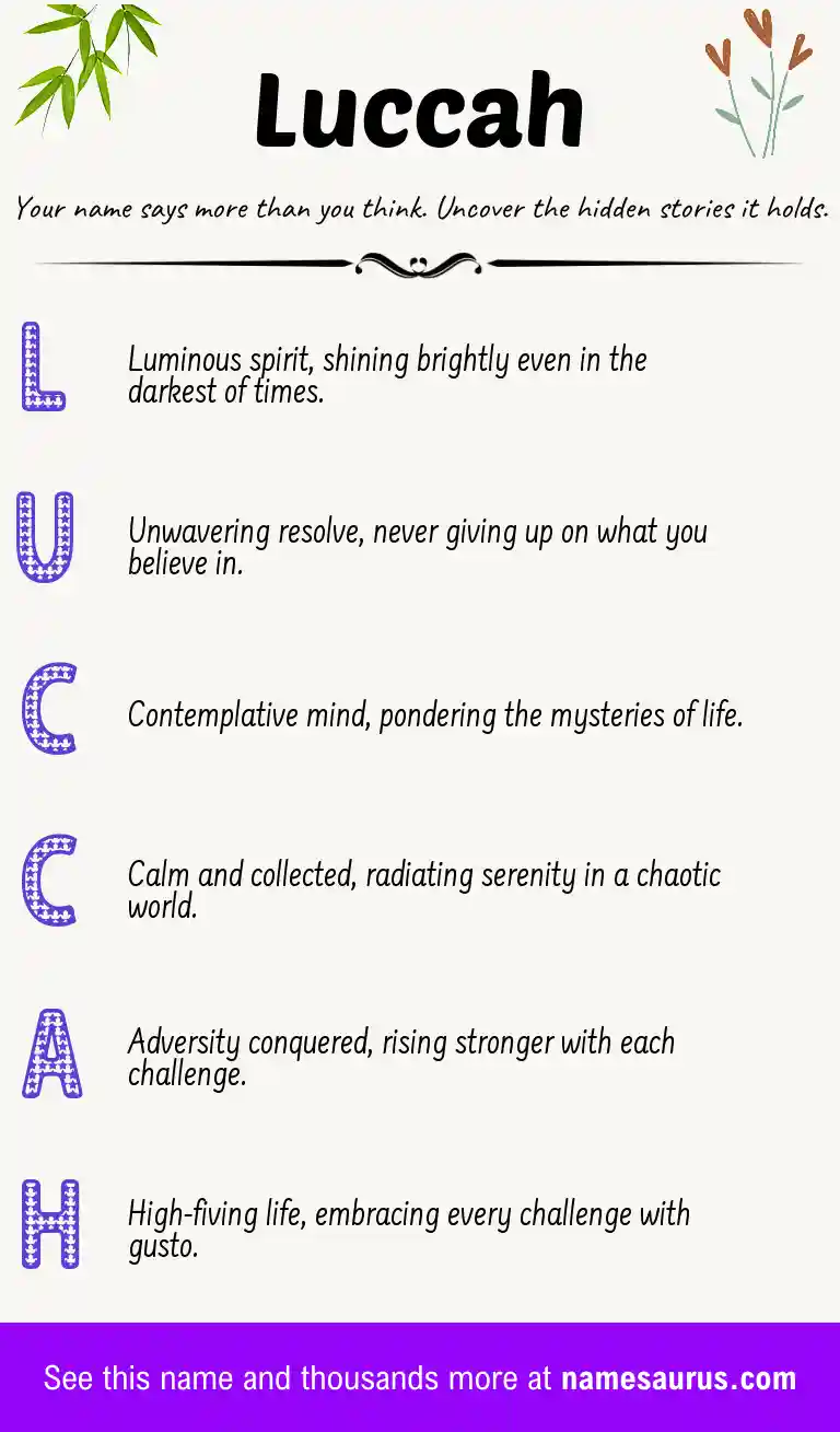Acrostic poem about Luccah.