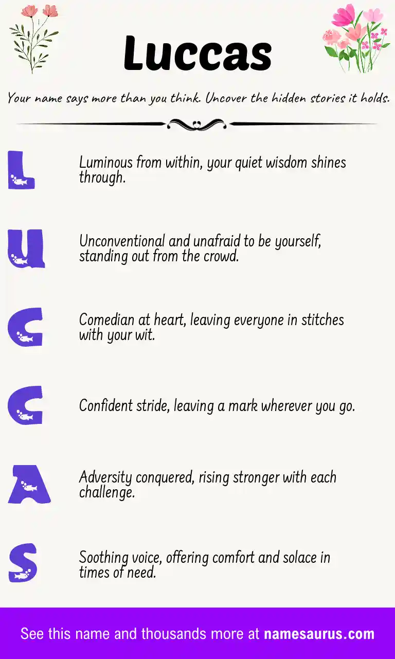 Acrostic poem about Luccas.