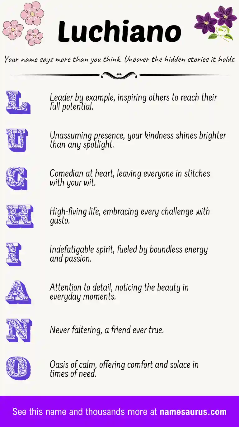 Acrostic poem about Luchiano.