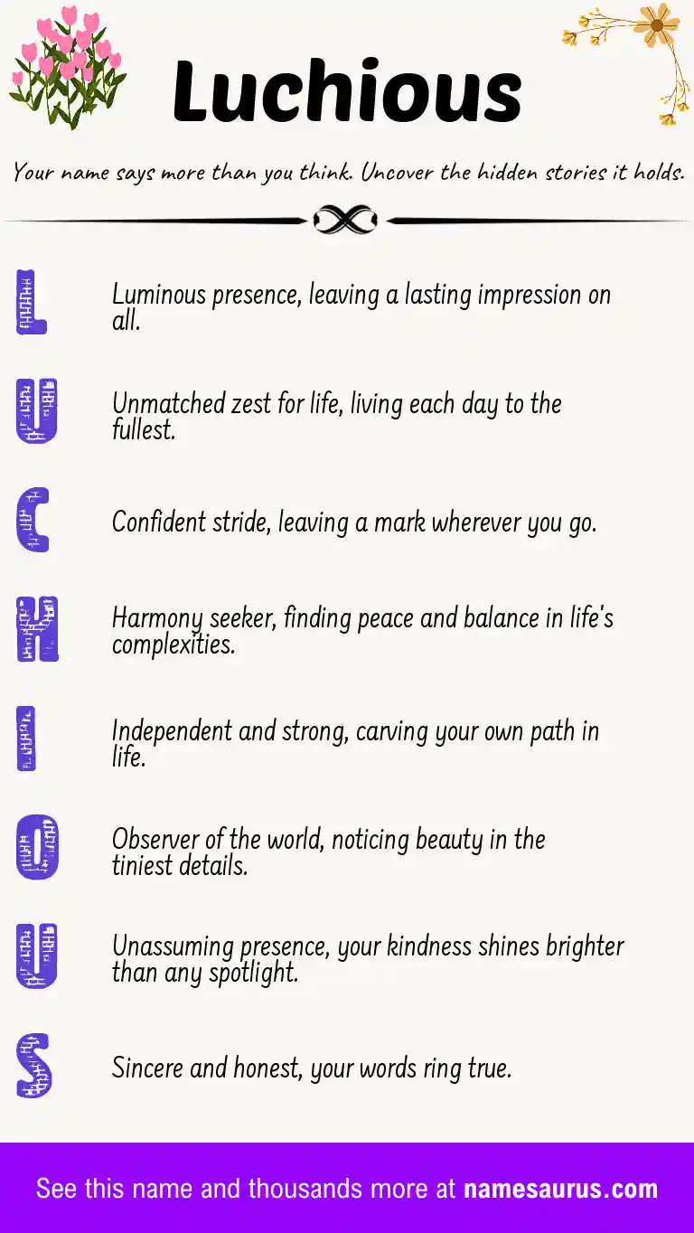 Acrostic poem about Luchious.