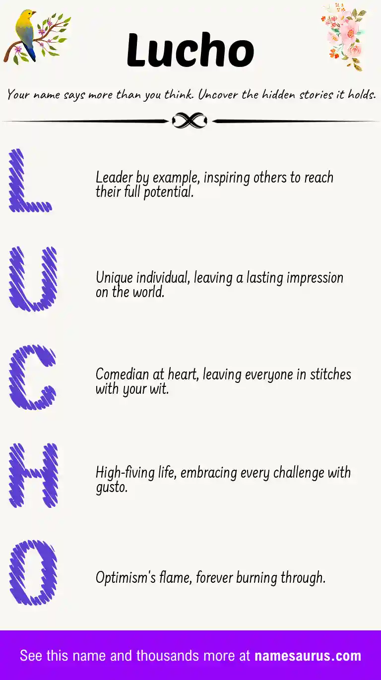 Acrostic poem about Lucho.