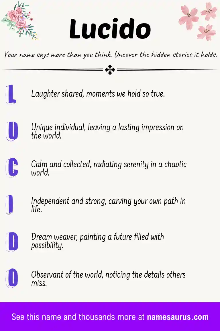 Acrostic poem about Lucido.