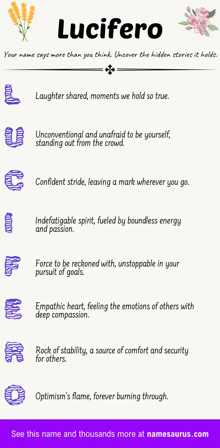 Acrostic poem about Lucifero.