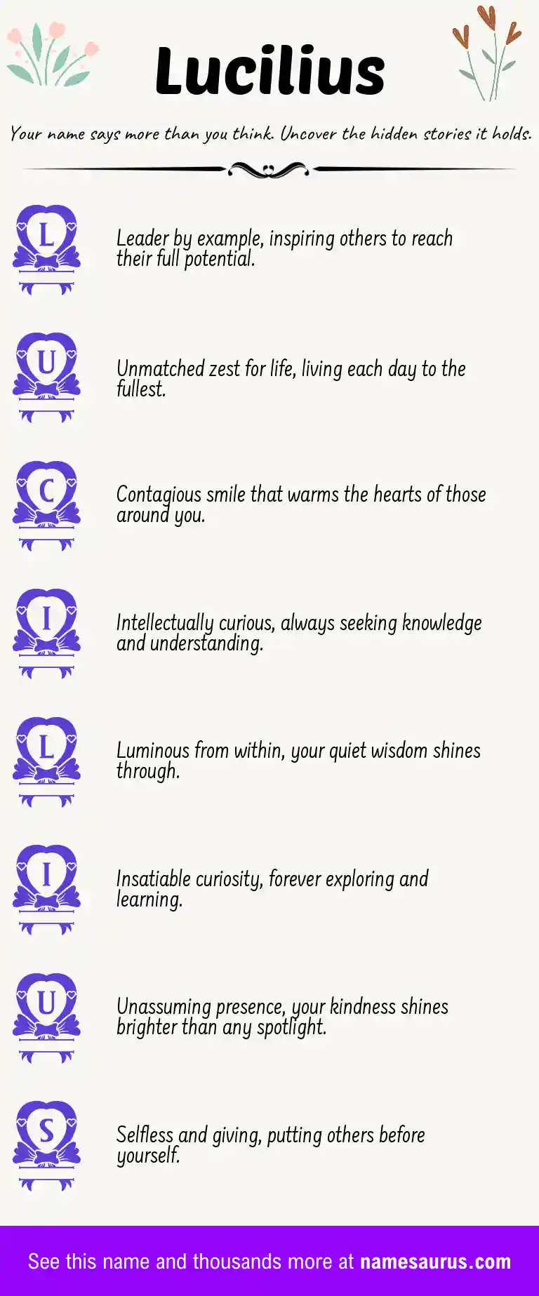 Acrostic poem about Lucilius.