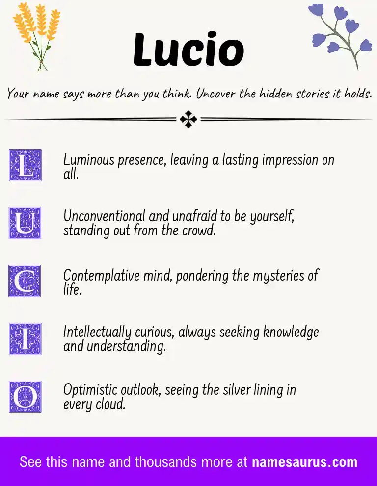Acrostic poem about Lucio.
