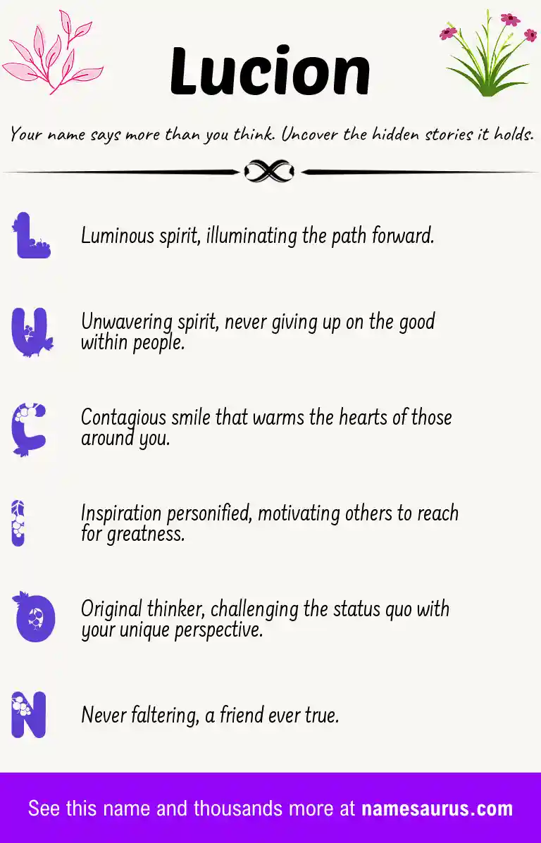 Acrostic poem about Lucion.