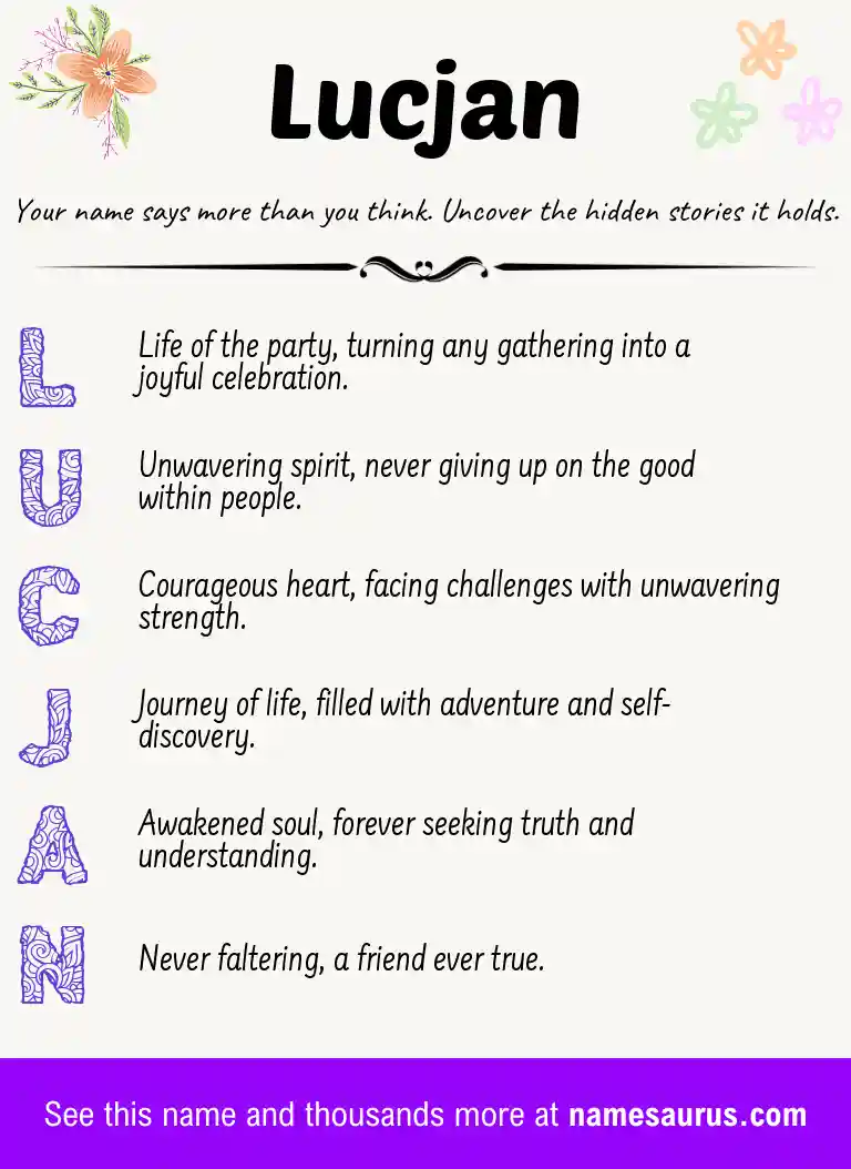 Acrostic poem about Lucjan.