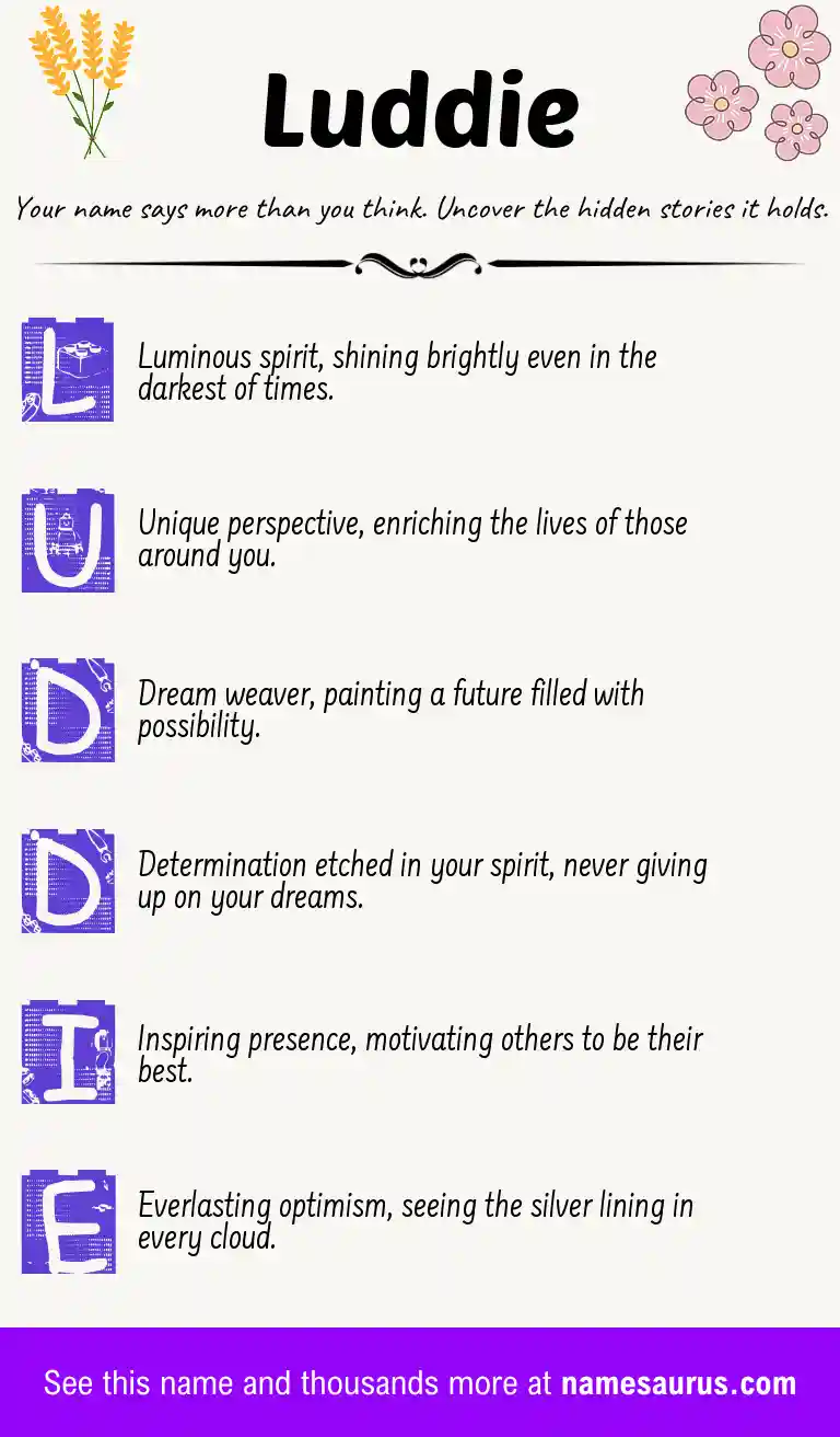 Acrostic poem about Luddie.