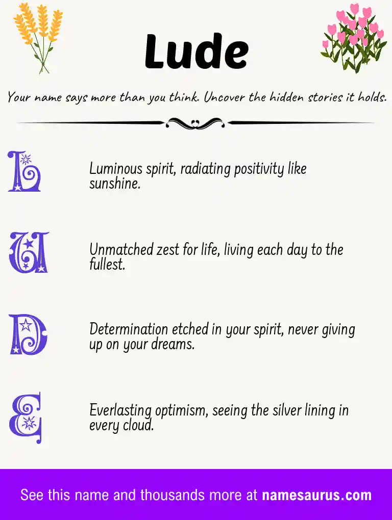 Acrostic poem about Lude.