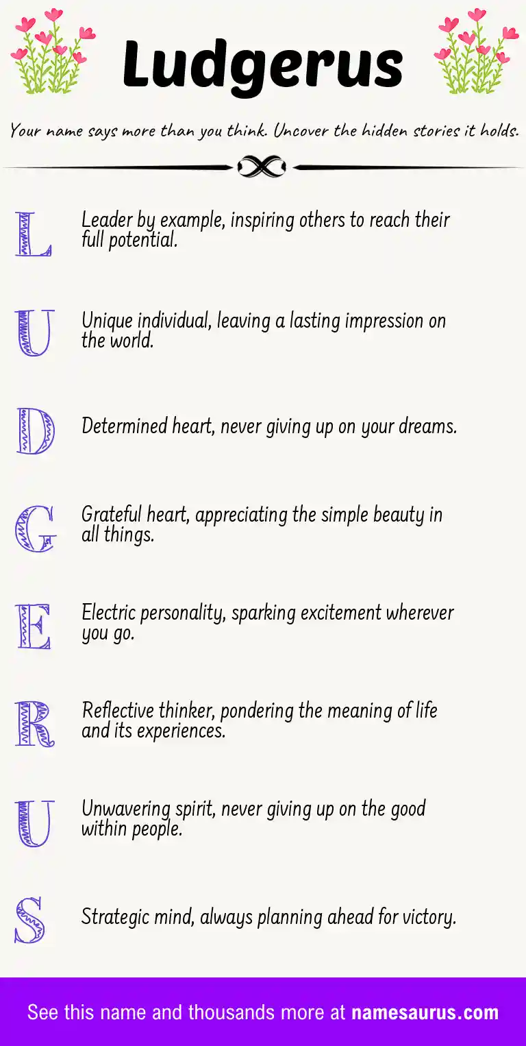 Acrostic poem about Ludgerus.