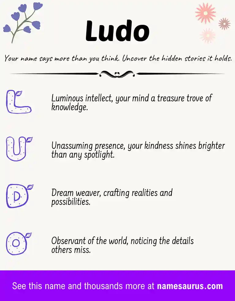 Acrostic poem about Ludo.