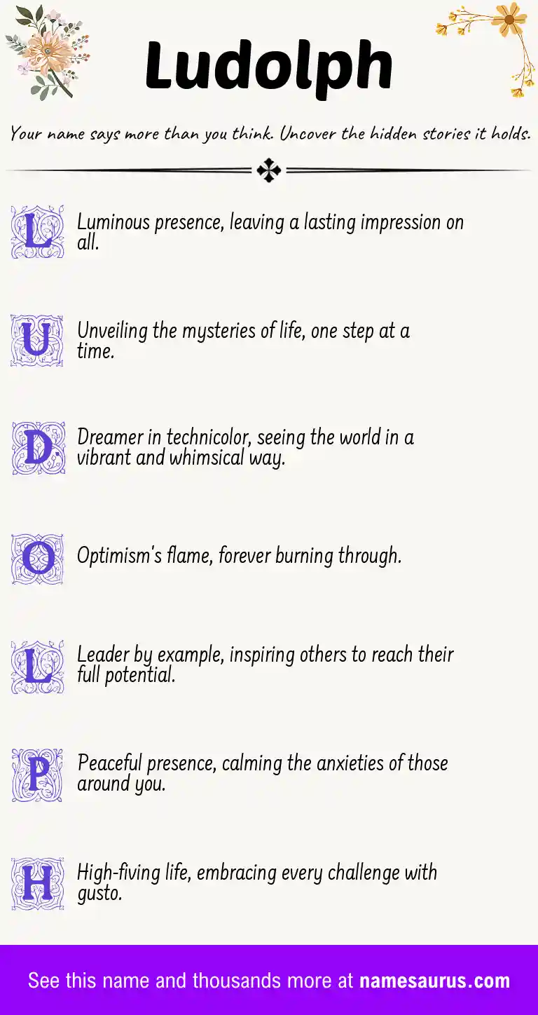 Acrostic poem about Ludolph.