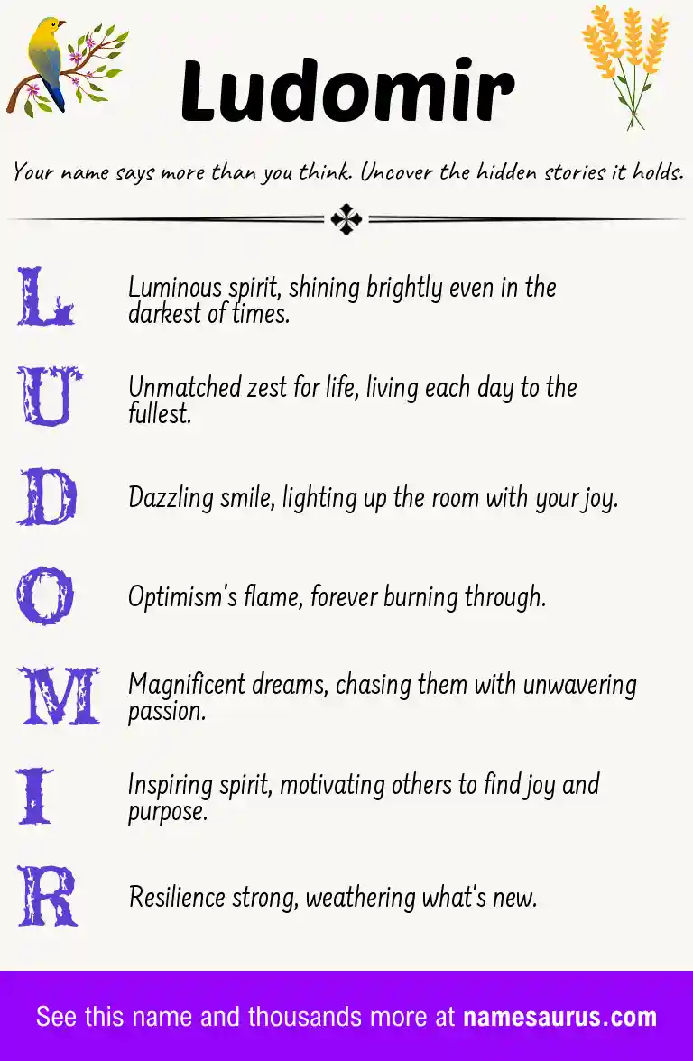Acrostic poem about Ludomir.