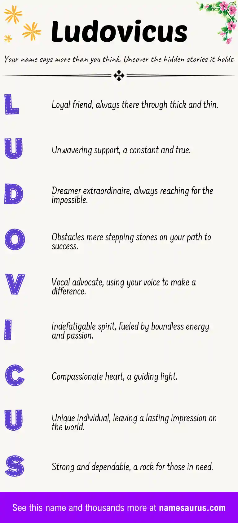 Acrostic poem about Ludovicus.