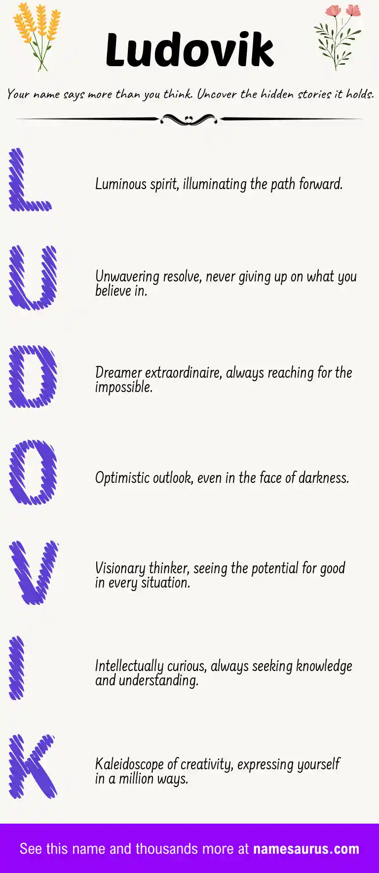 Acrostic poem about Ludovik.