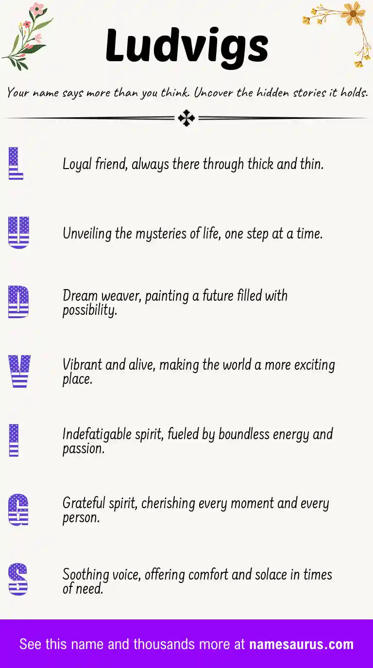 Acrostic poem about Ludvigs.