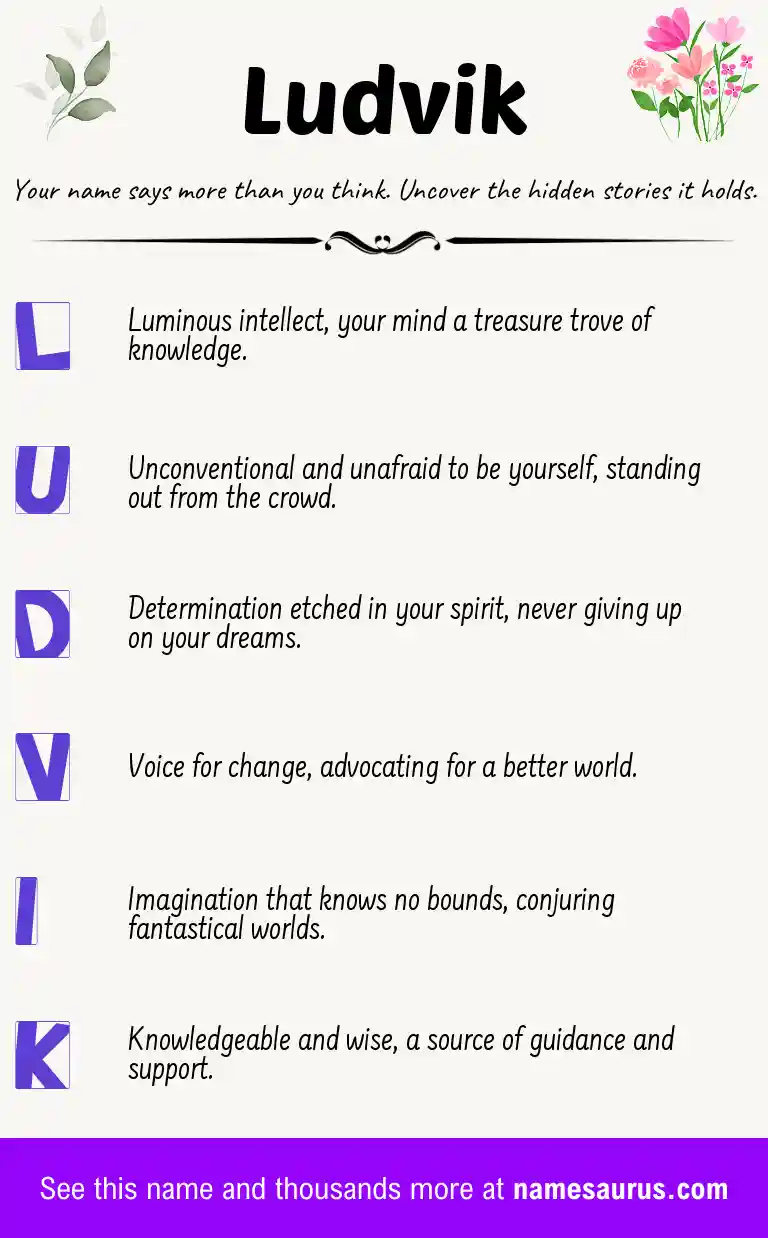 Acrostic poem about Ludvik.