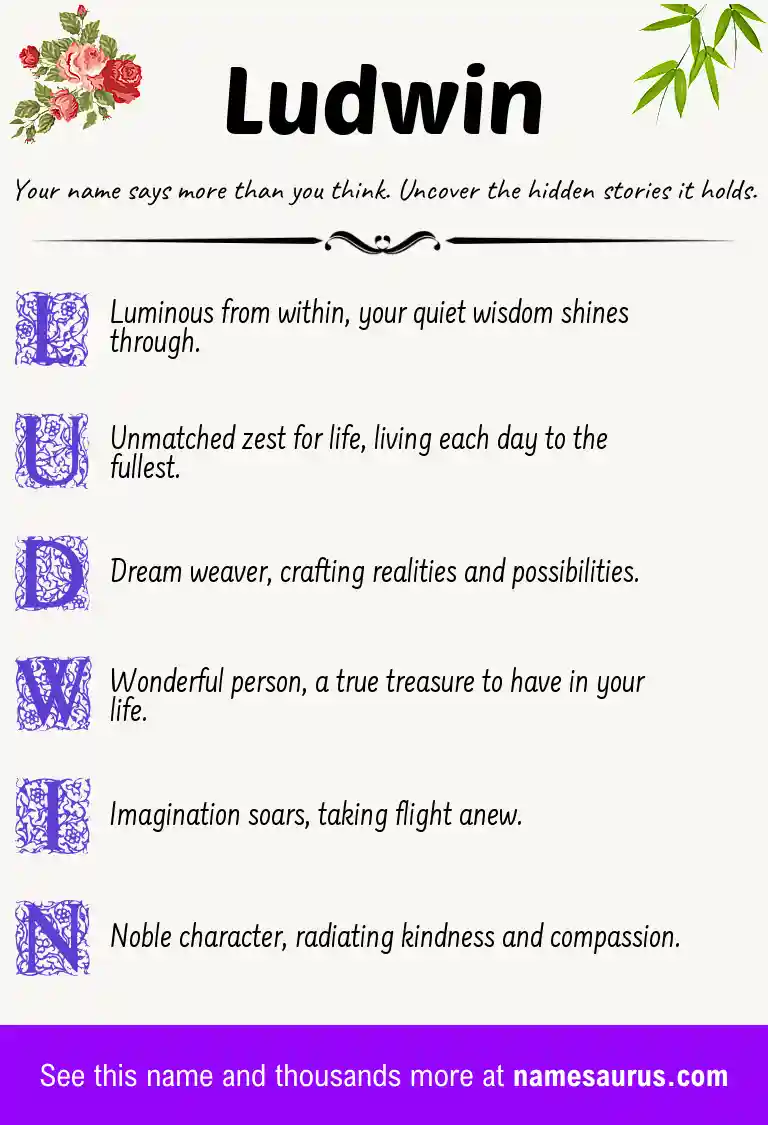 Acrostic poem about Ludwin.