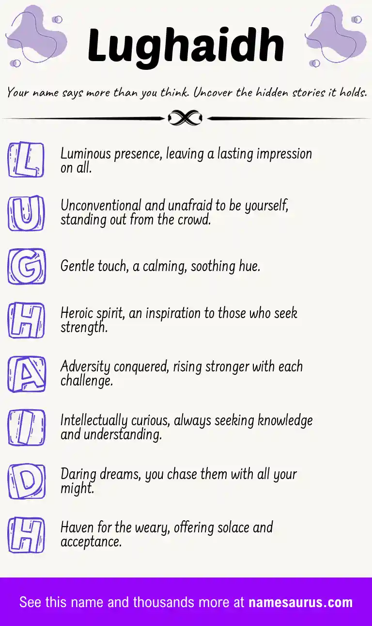 Acrostic poem about Lughaidh.