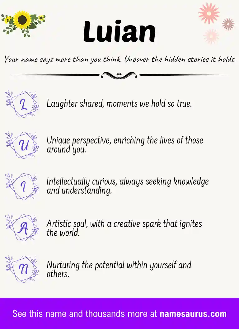Acrostic poem about Luian.