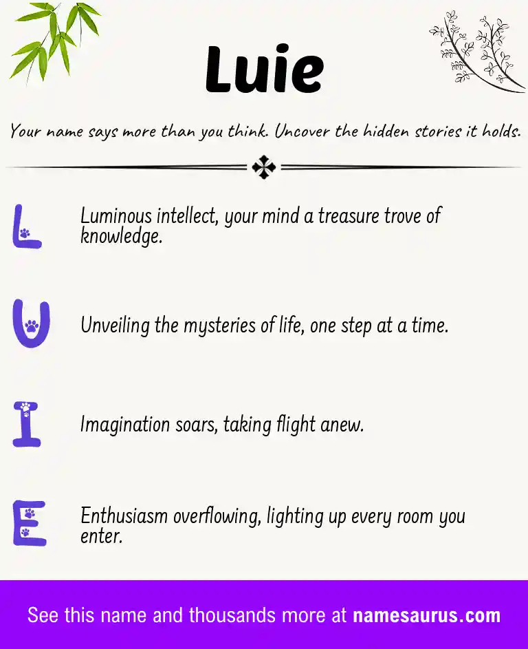 Acrostic poem about Luie.