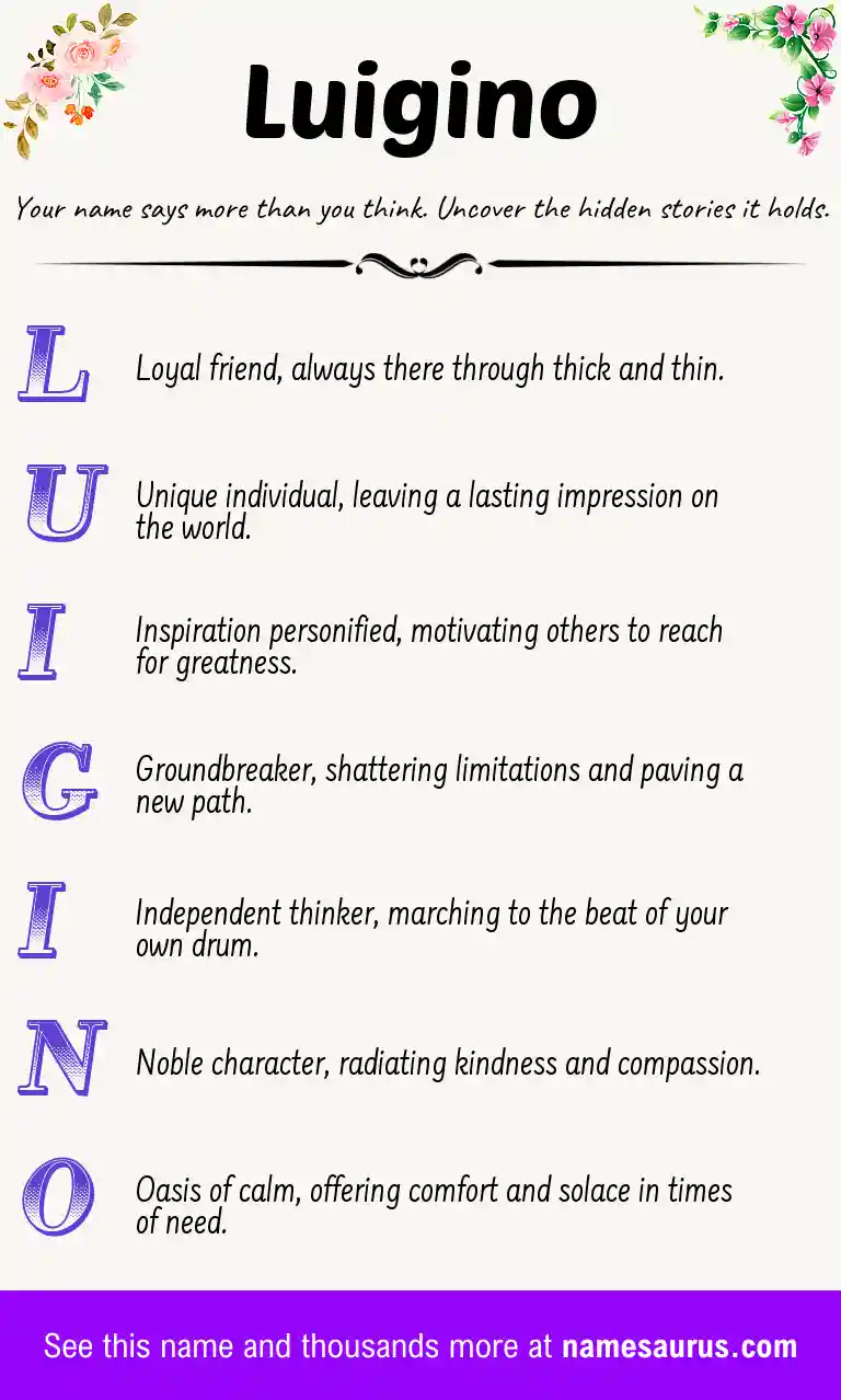 Acrostic poem about Luigino.